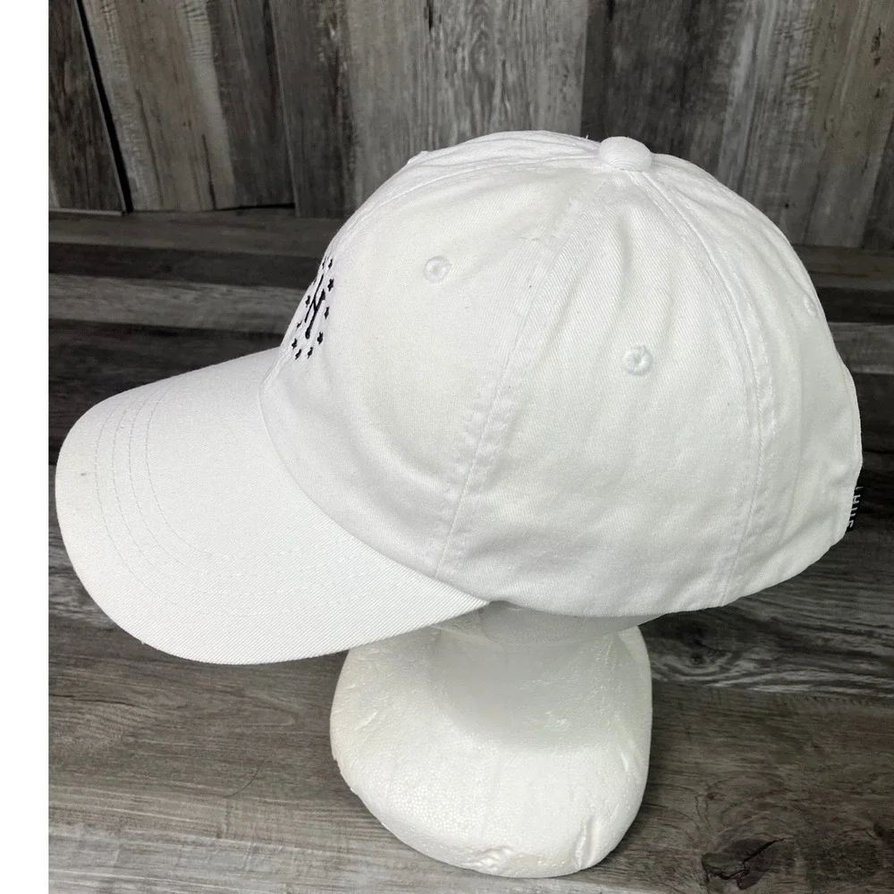 HUF Worldwide White Cotton Dad Hat Adjustable Strapback Star H Logo Cap VN114910